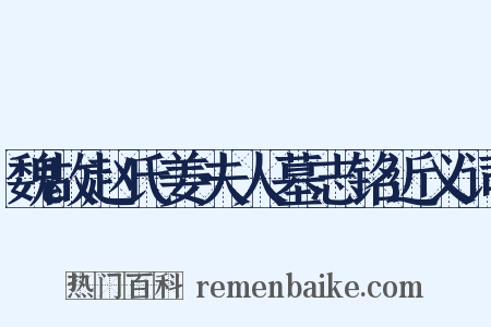 魏故赵氏姜夫人墓志铭近义词是什么意思的图片